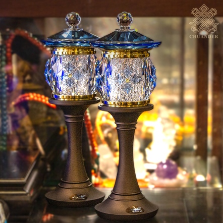 8寸黑沙光LED金鑽燈-藍色（一對）