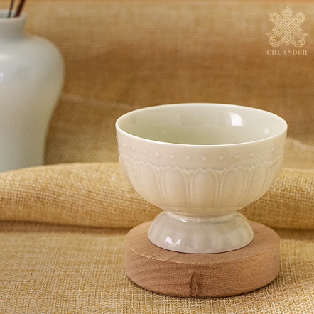 供水杯-蓮瓣-草木灰釉-高腳杯