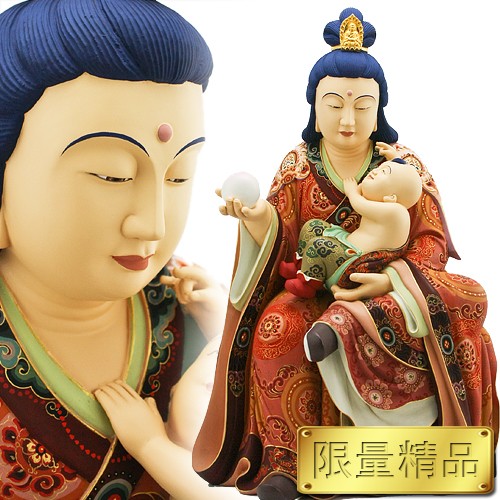 送子觀音-樟木極彩-52cm