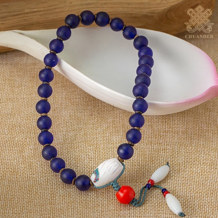 提珠-藍琉璃12mm+硨磲+雪巴琉璃