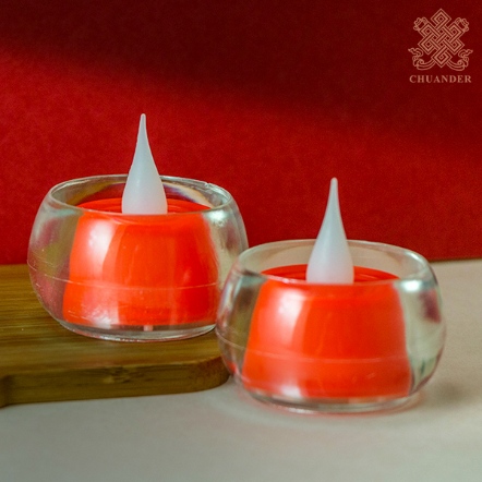LED小燈燭-紅色-含壓克力杯