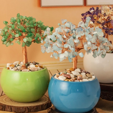 發財樹-水晶-圓缽盆（共七色）