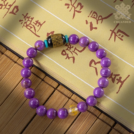 手珠-紫雲母8mm+心經筒珠