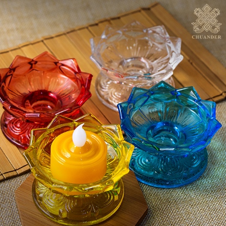 玻璃蓮花台座（共四色）