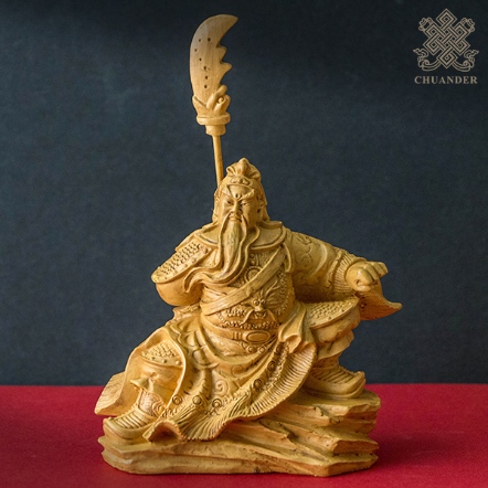 帶刀坐姿關公-小-仿木