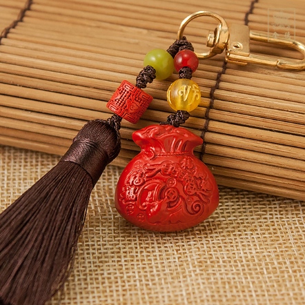 鑰匙圈-小福袋-硃砂
