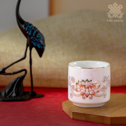 供水杯-小-描金新蓮-直筒型