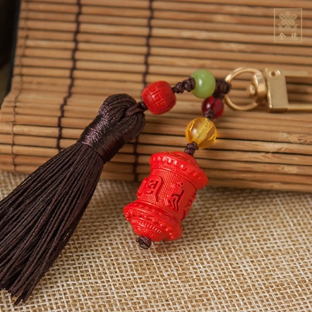 鑰匙圈-轉經輪-硃砂