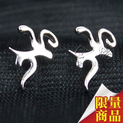 純銀耳環-針式-藥師種子字(一對)