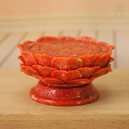 蓮花座-珊瑚貼片-7cm