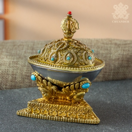 嘎巴拉-銅精雕-矮座