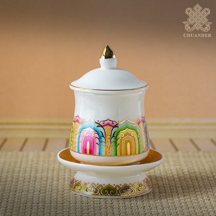 供水杯-亮金彩蓮-三層